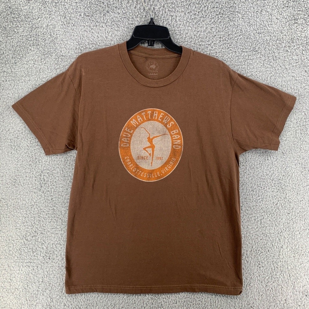 Dave Matthews Band Fire Dancer Charlottesville VA Brown Graphic T-Shirt Mens L